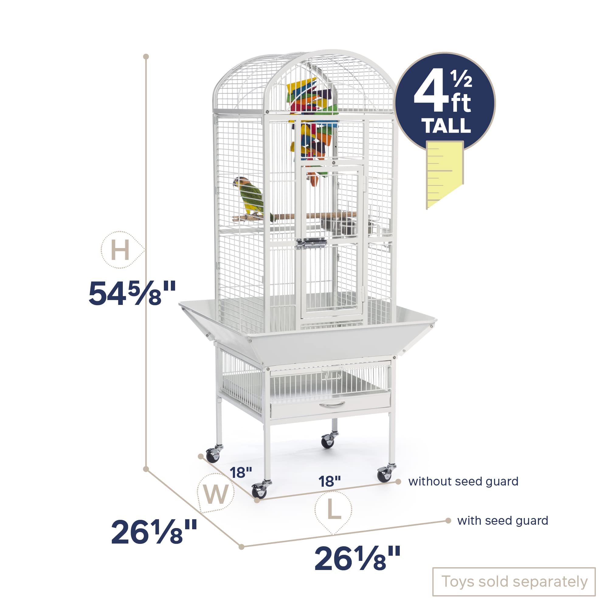 Prevue Pet Products 34512 Dometop Bird Cage, Small, Chalk White